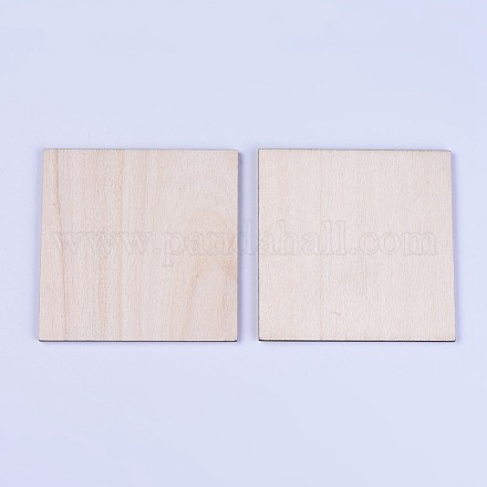 ウッドカボション  正方形  バリーウッド  70x70x2.5mm  10個/袋 WOOD-WH0016-01C-1