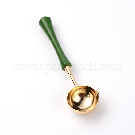 Brass Handle Wax Sealing Stamp Melting Spoon TOOL-WH0133-53B-1