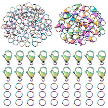 Застежки-карабины из нержавеющей стали 304 с открытыми соединительными кольцами STAS-PH0005-99B-1
