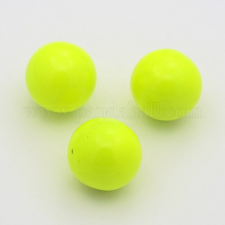 No Hole Spray Painted Fluorescence Brass Round Ball Beads Fit Cage Pendants KKB-J004-02-1