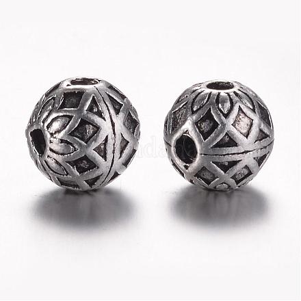 Perles en alliage de style tibétain avec 3 trou PALLOY-YC65917-AS-1