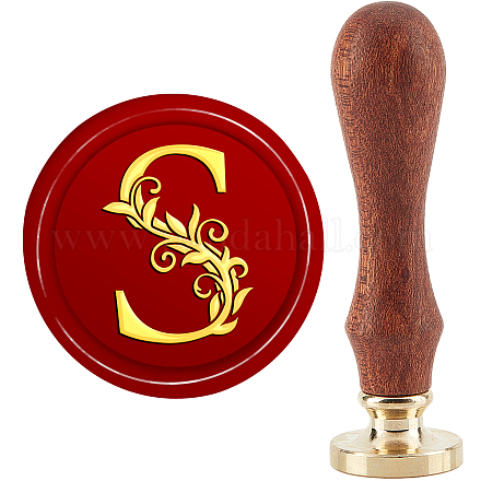 Латунная восковая печать штамп с ручкой AJEW-WH0184-0637-1