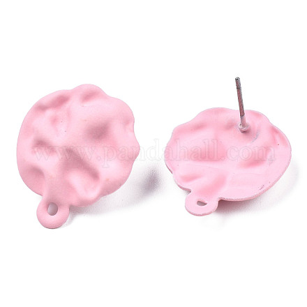 Accessoires de puces d'oreilles en fer peints au spray IFIN-N008-015C-1