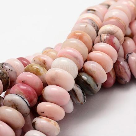 Fili di perline opaline rosa naturale rondelle G-K071-03A-1