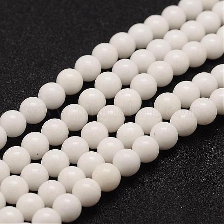 Natürliche weiße Jade Perlenstränge G-K153-B29-4mm-1