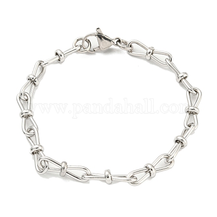 304 braccialetto a catena a maglie bowknot in acciaio inossidabile BJEW-C042-06P-1