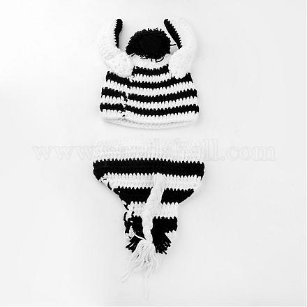 Costume de bonnet de bébé en crochet AJEW-R030-78-1