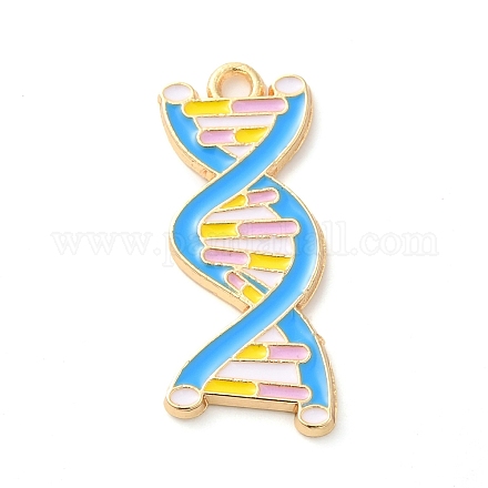 合金エナメルチャーム  ゴールドカラー  DNA  26.5x12x1.5mm  穴：1.6mm ENAM-R146-03B-1