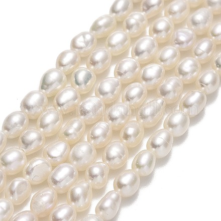 Fili di perle di perle d'acqua dolce coltivate naturali PEAR-J006-07C-1