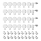 80Pcs Flat Round 304 Stainless Steel Stud Earrings, with Loops, 100Pcs 201 Stainless Steel Ear Nuts, Stainless Steel Color, 11.7x7mm, Hole: 1.2mm, Pin: 0.7mm