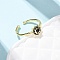 Brass Micro Pave Cubic Zirconia Cuff Open Rings, Spider Web, with Enamel, Golden, Inner Diameter: 17mm