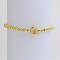 Brass Beaded Stretch Bracelets for Women, Letter, Golden, Letter O, Inner Diameter: 2-3/8 inch(6cm)