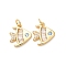 Brass Micro Pave Cubic Zirconia Pendants, Fish Charms, Cadmium Free & Lead Free, Rack Plating, Long-Lasting Plated, with Jump Ring, Real 18K Gold Plated, 13.5x13.5x2.5mm, Hole: 3.2mm