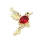 Brass Micro Pave Cubic Zirconia Connector Charms, Bird, Lead Free & Cadmium Free, Long-Lasting Plated, Rack Plating, Real 18K Gold Plated, 27x29.5x5.5mm, Hole: 1.5mm