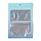 Rectangle Plastic Yin-yang Zip Lock Bags, Gradient Color Top Seal Storage Bags, Self Seal Bags, with Window and Hang Hole, Pale Turquoise, 21.9x15x0.15cm