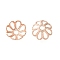Rack Plating Brass Bead Caps, Long-Lasting Plated, Lead Free & Cadmium Free, 8-Petals, Flower, Rose Gold, 8x3mm, Hole: 1.4mm