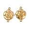 304 Stainless Steel Connector Charms, Flower Links, Ion Plating(IP), Real 18K Gold Plated, 17x12x4mm, Hole: 1mm