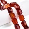 Natural Red Agate Beads Strands, Faceted, Nuggets, 16~17x12~13.5x10.5~13mm, Hole: 1.2mm, about 13pcs/strand, 8.46~8.66 inch(21.5~22cm)