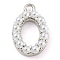 Plastic Imitation Pearl Pendants, with Eco-friendly Brass Findings, Lead Free & Cadmium Free, Letter Charms, Letter O, 13x8.5x3mm, Hole: 1.4mm