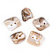 2-Hole Freshwater Shell Buttons, Nuggets, Seashell Color, 15~18x17~19x7~8mm, Hole: 1.6~2mm