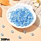 200Pcs Transparent Acrylic Beads, Flat Round with Evil Eye Pattern, Cornflower Blue, 7x4mm, Hole: 1.5mm