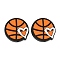 Silicone Beads, Basketball, Chocolate, 29.5x7.5mm, Hole: 2.5mm