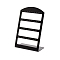 Plastic Earring Displays, Rectangle, Black, 6x12.5x18.5cm, Hole: 1.6mm