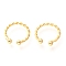 925 Sterling Silver Cuff Earrings, Twisted with Round, Golden, 12x2mm