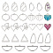 Pandahall 36Pcs 9 Style Alloy Pendants, Mixed Shape, Platinum, 18.5~32x16~29.5x1.5~2mm, Hole: 1.5~2mm, 4pcs/style