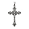 304 Stainless Steel Pendants,  Crucifix Cross Charm, Easter, Antique Silver, 53.5x33x4mm, Hole: 9.5x4.5mm
