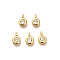 Brass Micro Pave Cubic Zirconia Pendants, Flat Round Charms, Ion Plating(IP), Real 18K Gold Plated, 5.5x3.5x2mm, Hole: 0.8mm