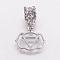 Alloy European Dangle Charms, Large Hole Pendants, Chakra, Ajna, Platinum, 25.5mm, Pendant: 14x16x1mm, Hole: 4mm