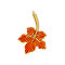Autumn 304 Stainless Steel Enamel Pendants, Maple Leaf Charms, Real 18K Gold Plated, Ion Plating(IP), Red, 45x30mm