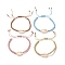 Adjustable Polyester Braided Bead Bracelet for Teen Girl Women, Cowrie Shell Beads Bracelet, Mixed Color, Inner Diameter: 2-1/2~5-5/8 inch(6.2~14.2cm)