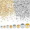 600Pcs Brass Beads, Cube, Mixed Color, 2~4x2~4x2~4mm, Hole: 1.2~3mm