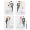 1 Set Wedding Theme PET Hollow Out Drawing Painting Stencils, for DIY Scrapbook, Photo Album, Word Faith Love Hope Family, Human, Beach with 1pc Art Paint Brushes, Human, 297x210mm, 4pcs/set