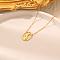 Mother's Day 304 Stainless Steel Ppregnant Pendant Necklaces for Women, Real 18K Gold Plated, 17.72 inch(45cm)