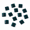 Opaque Acrylic Slide Charms, Square, Teal, 5.2x5.2x2mm, Hole: 0.8mm.