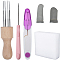 DIY Needle Felting Tools Findings, with Iron Needles, Foam Chassis, Crochet Hook, Glove, Wood Findings, Mixed Color, 125mm