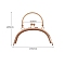 Alloy Kiss Lock Purse Frame Handle, for Coin Purse Making, Rose Gold, 165x145mm