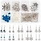 DIY Earring Making, with Tibetan Style Alloy Pendants, Glass Beads, Brass Earring Hooks, Iron Eye Pin and Iron Head Pins, Snowflake, Mixed Color, 11x7x3cm