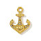 304 Stainless Steel Rhinestone Pendants, Anchor Charms, Ion Plating(IP), Real 18K Gold Plated, Crystal, 18x14mm