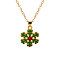 Christmas Alloy Enamel Pendant Necklaces, Golden, Green, Snowflake, 18.50 inch(47cm), Pendant: 21x17mm