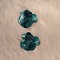 3D Acrylic Pendants, Leopard Print Flower Charms, Teal, 41x42.5x9.5mm, Hole: 2mm