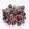 Transparent Spray Painted Crackle Acrylic Beads, Two Tone, Polygon, Saddle Brown, 7.5x8x8mm, Hole: 1.8mm, 100pcs/bag
