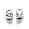 Tibetan Style Alloy Cord Ends, End Caps, Lock, Antique Silver, Lead Free & Cadmium Free, 10x6.5x4.5mm, Hole: 2.5mm