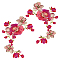 Polyester Clothing Patches, Flower, Red, 500x325x1mm