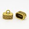 Tibetan Style Alloy Cord Ends, End Caps, Cadmium Free & Nickel Free & Lead Free, Oval, Antique Golden, 13x15x10mm, Hole: 3mm, Inner Diameter: 12x7mm