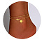 Brass Sideways Cross Link Anklets with Flat Round Initial Charms, Golden, Letter H, 7-7/8 inch(200mm)