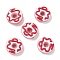 Handmade Porcelain Enamel Beads, Donut, Bright Glazed Porcelain, Red, 18.5x7.5~10mm, Hole: 2mm